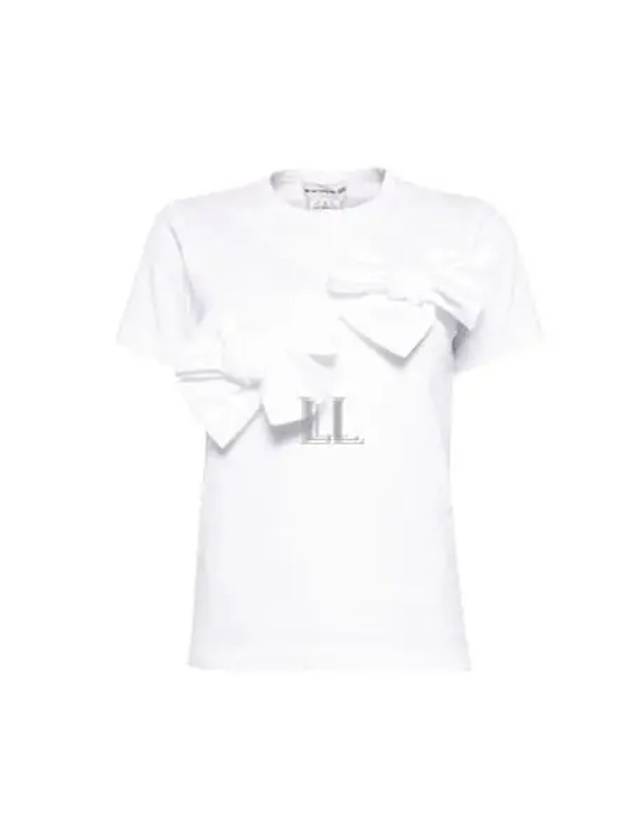 Ribbon Cotton Short Sleeve T-Shirt White - COMME DES GARCONS - BALAAN 2