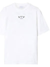 Arrow Embroidered Cotton Short Sleeve T-Shirt White - OFF WHITE - BALAAN 1