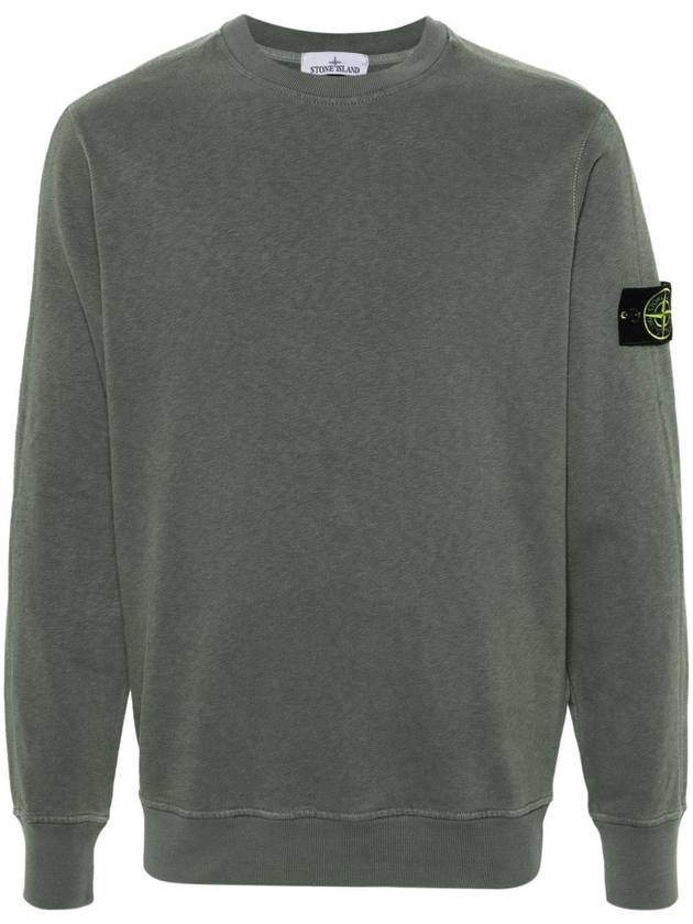 Logo Patch Crew Neck Sweatshirt Musk - STONE ISLAND - BALAAN 2