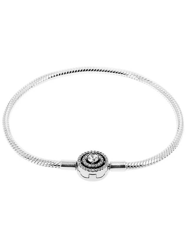 Moments Halo Snake Chain Bracelet Silver - PANDORA - BALAAN 4