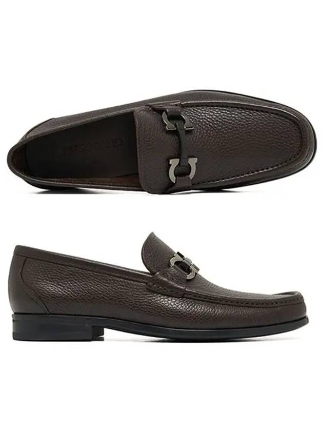 Gancini Suede Moccasin Loafers Dark Brown - SALVATORE FERRAGAMO - BALAAN 4