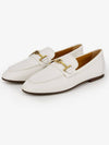 Women's Double T Logo Leather Loafers White - TOD'S - BALAAN 2