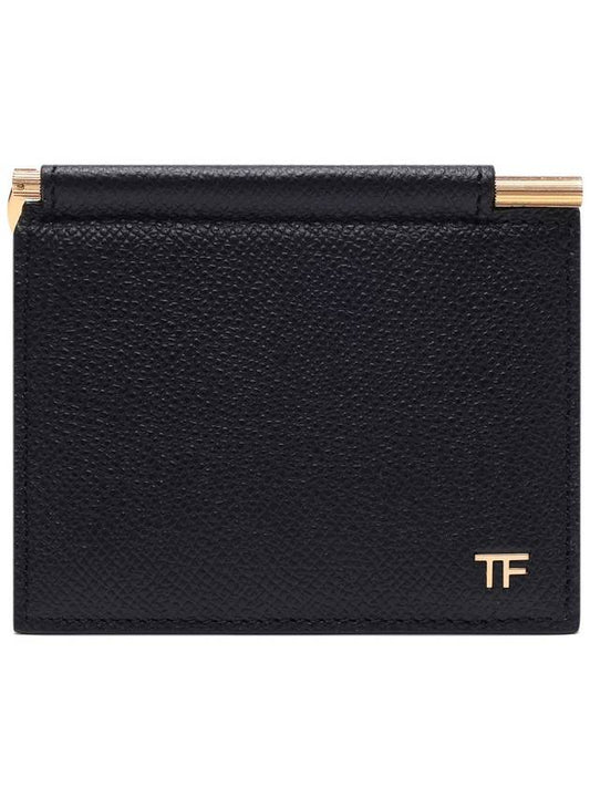 Gold Logo Money Clip Card Wallet Black - TOM FORD - BALAAN 2