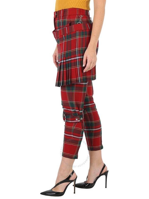 Burberry Ladies Bright Red Royal Tartan Punk Trousers, Brand Size 6  (US Size 4) - BURBERRY - BALAAN 2