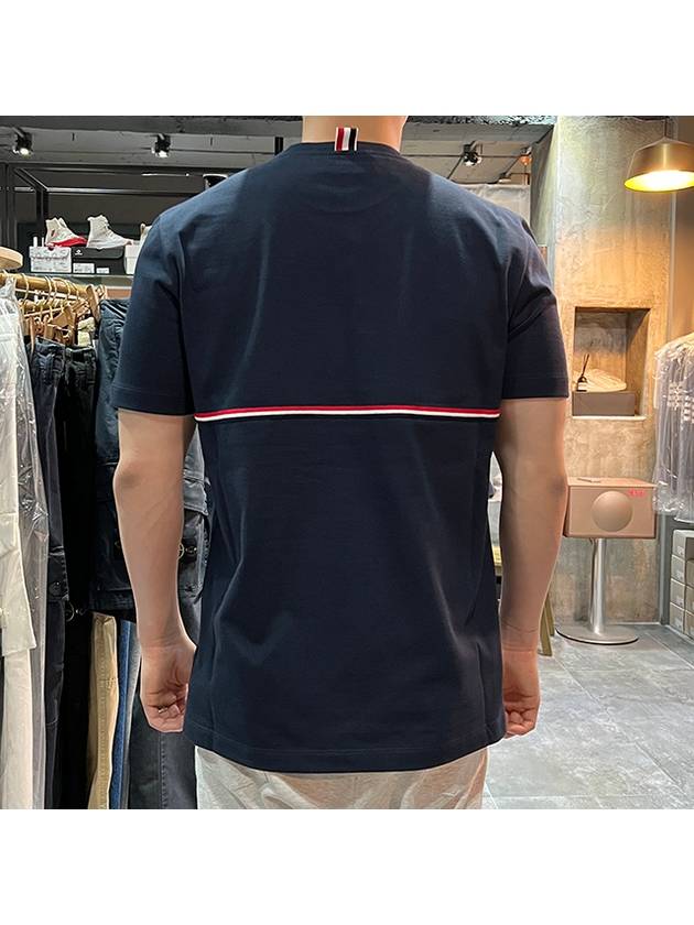 Midweight Jersey Short Sleeve T-Shirt Navy - THOM BROWNE - BALAAN 6