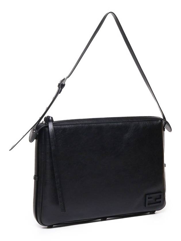 Simply Large Leather Shoulder Bag Black - FENDI - BALAAN 2