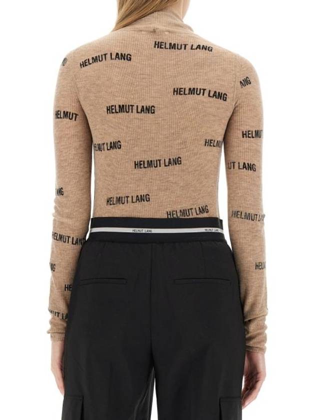 Logo Turtleneck Beige - HELMUT LANG - BALAAN 4