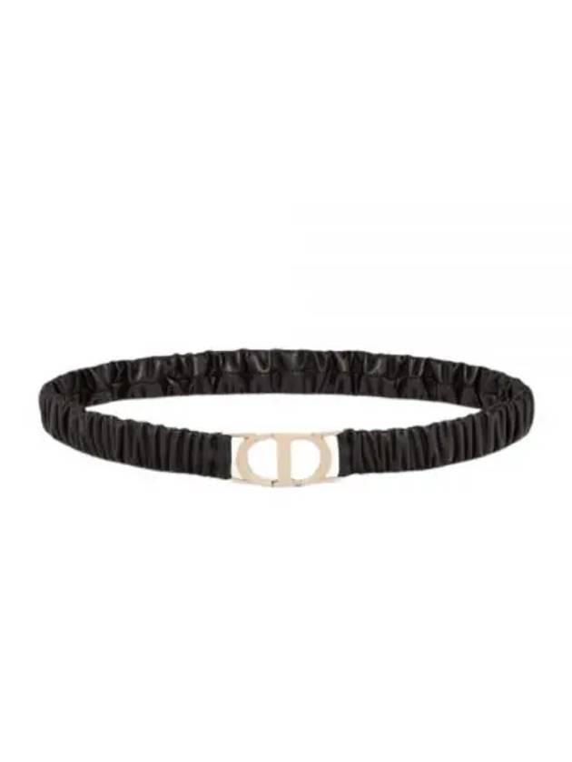 30 Montaine Stretch Leather Belt Black - DIOR - BALAAN 2