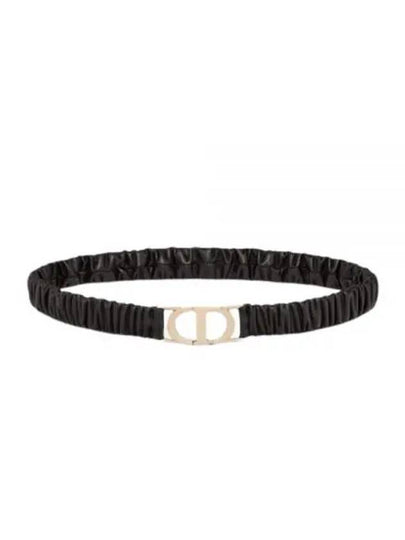 30 Montaigne Stretch Leather Belt Black - DIOR - BALAAN 2