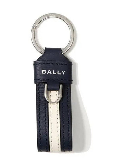 Ribbon Leather Key Holder Midnight - BALLY - BALAAN 2