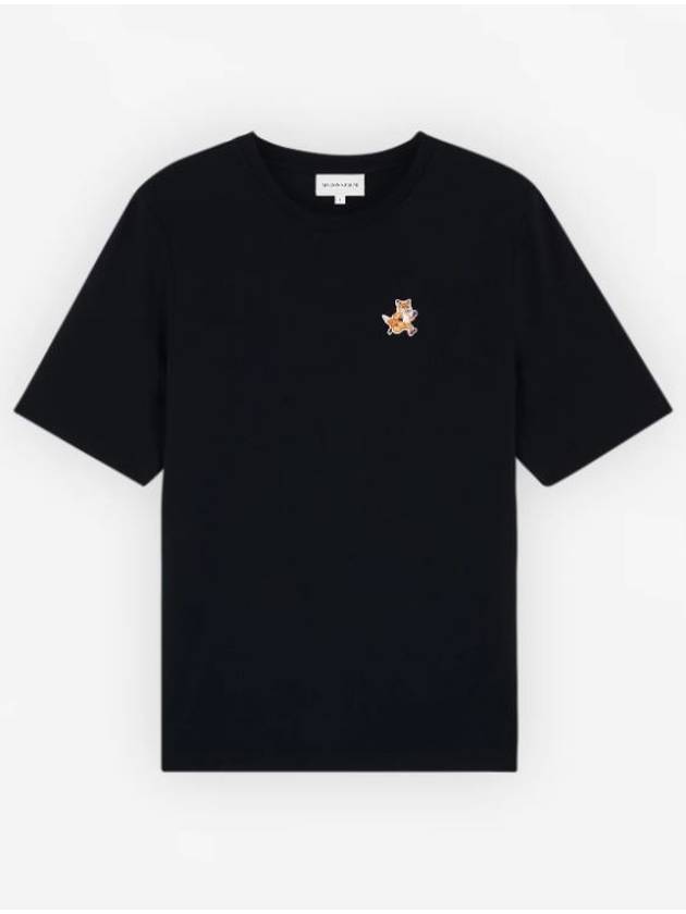 Speedy Fox Patch TShirt Short Sleeve Black - MAISON KITSUNE - BALAAN 1