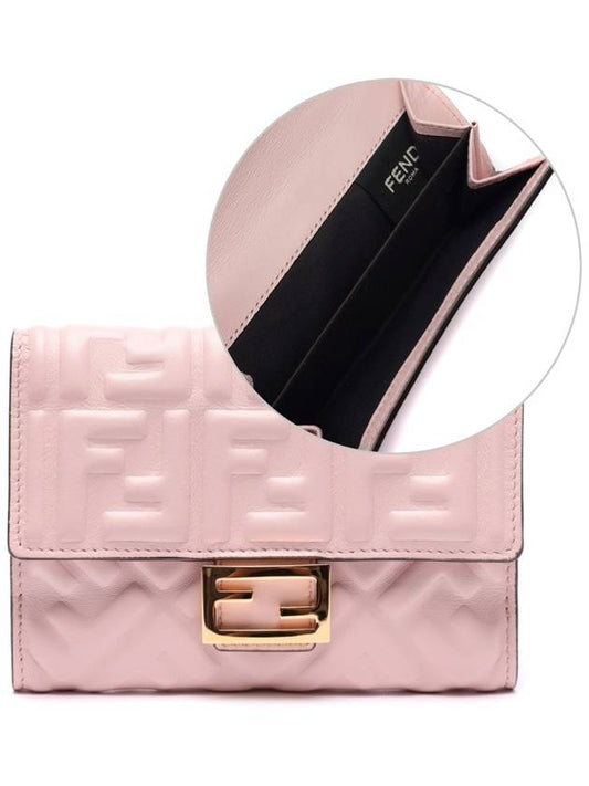 FF Nappa leather halfwallet pink - FENDI - BALAAN.