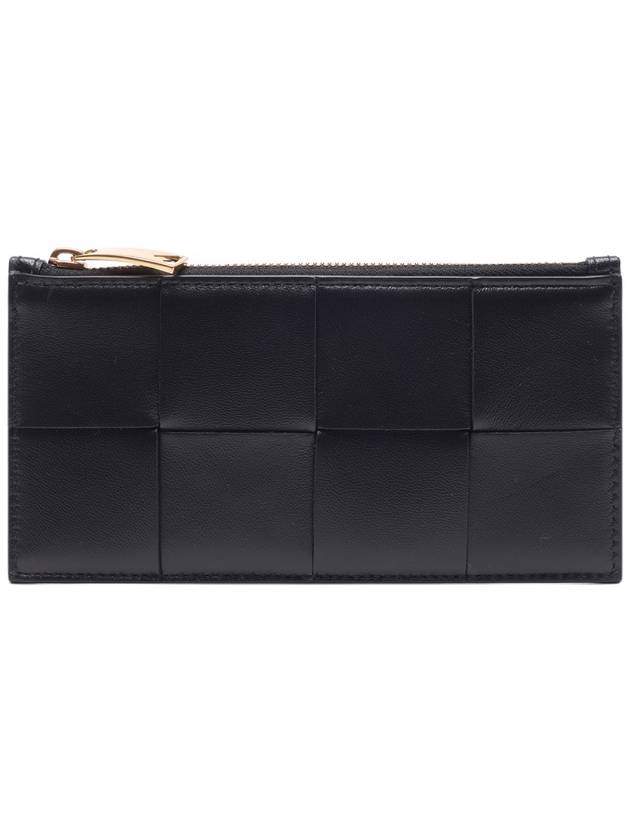 Intrecciato Zipper Card Wallet Black - BOTTEGA VENETA - BALAAN 3