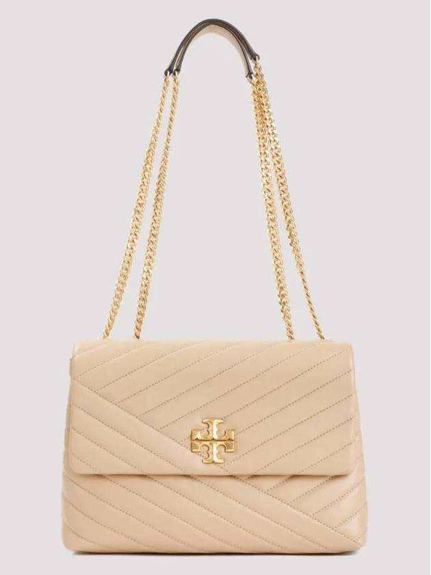 Kira Chevron Convertible Shoulder Bag Beige - TORY BURCH - BALAAN 2