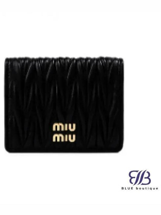 Matelasse Leather Half Wallet Black - MIU MIU - BALAAN 2