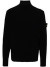 Compass Badge Knit Top Black - STONE ISLAND - BALAAN 2