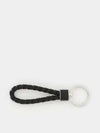 Intrecciato Leather Key Holder  Black - BOTTEGA VENETA - BALAAN 2