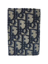 Vertical Half Card Holder Beige And Black  Oblique Jacquard - DIOR - BALAAN 3