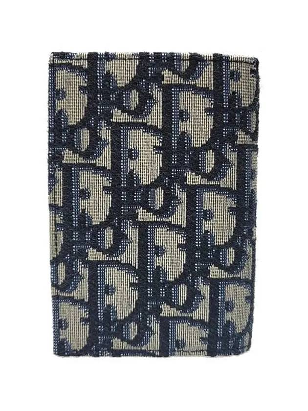 Vertical Half Card Holder Beige And Black  Oblique Jacquard - DIOR - BALAAN 3