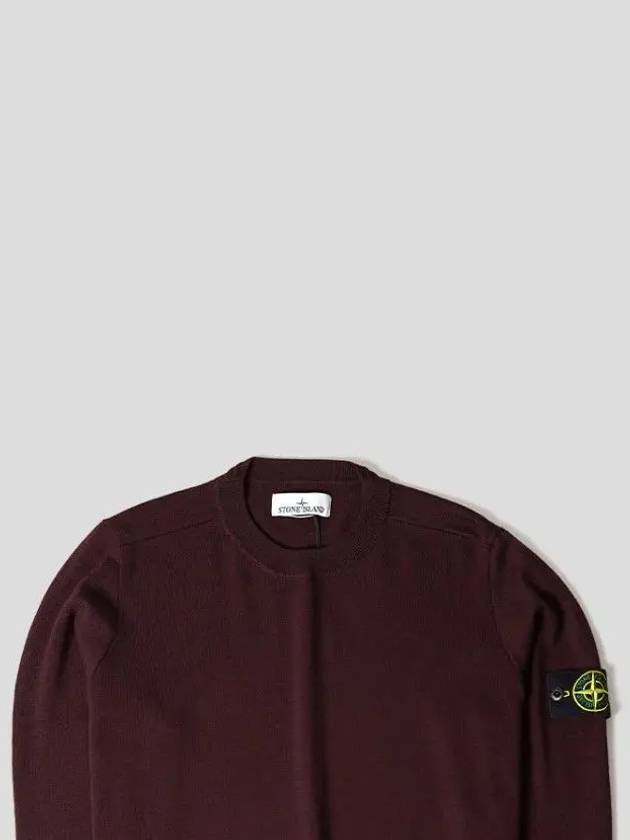 Patch crew neck burgundy kids knit 7316512A5 V0011 - STONE ISLAND - BALAAN 4