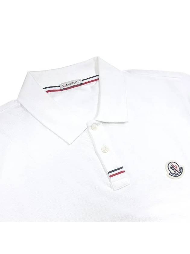 Logo Patch Short Sleeve Polo Shirt White - MONCLER - BALAAN 4