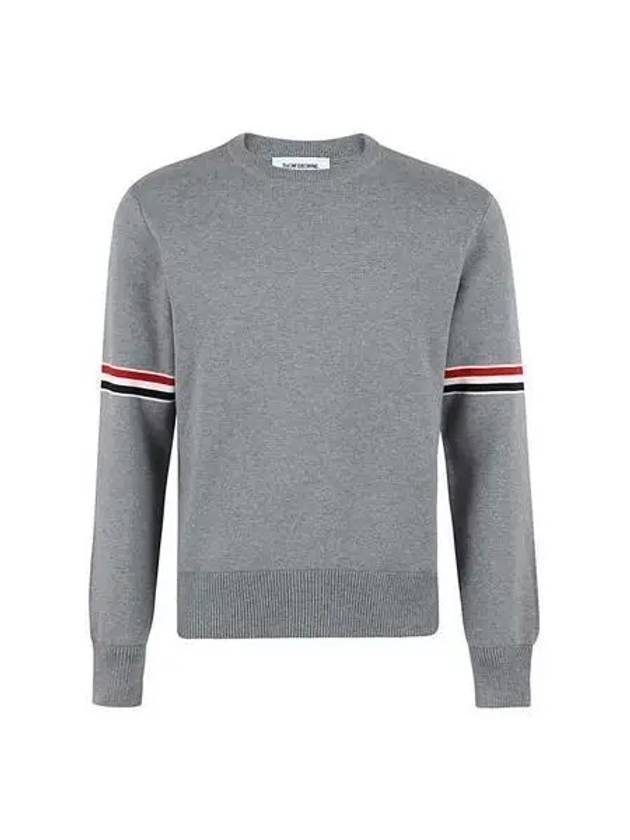 Men's Milan Stitch Armband Crew Neck Knit Top Light Grey - THOM BROWNE - BALAAN 2