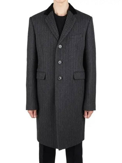 chesterfield Striped Single Coat Anthracite Black - CELINE - BALAAN 2