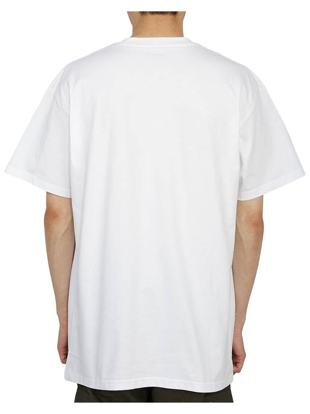 Men's Chase Mini Embroid Logo Short Sleeve T-Shirt White - CARHARTT WIP - BALAAN 5