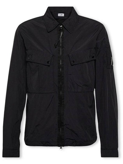 Lens Wappen Double Pocket Over Long Sleeve Shirt Black - CP COMPANY - BALAAN 2