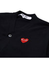 Men's Heart Waffen Wool Cardigan AZN008 BLACK - COMME DES GARCONS - BALAAN 7