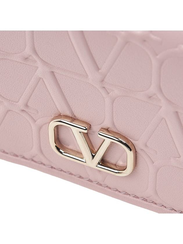 Twill Iconograph Half Wallet Rose - VALENTINO - BALAAN 7