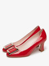 Tre Slim Enamel Pumps Heel Red - ROGER VIVIER - BALAAN 4