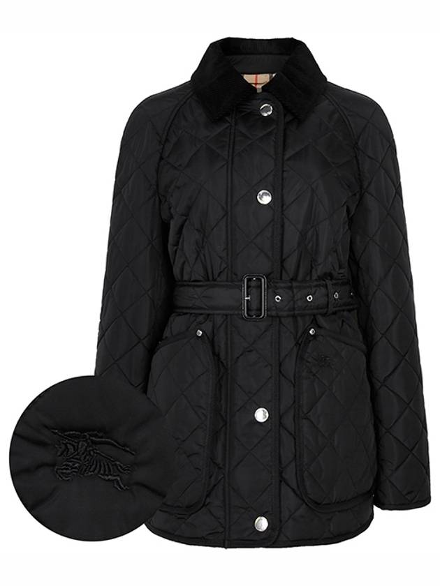 Diamond Quilted Nylon Jacket Black - BURBERRY - BALAAN 2