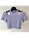 Crop T-shirt DV7963 519 Lavender WOMENS XS Asian Fit - NIKE - BALAAN 1