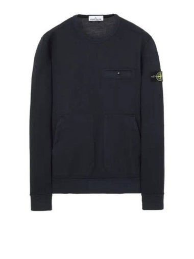 Men's Wappen Patch Pocket Crew Neck Sweatshirt Navy - STONE ISLAND - BALAAN 1