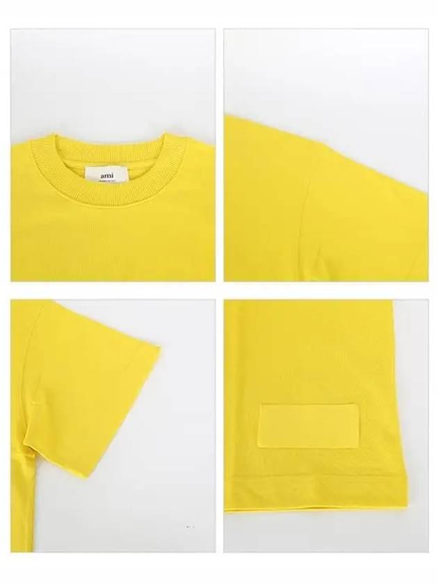 satin label overfit short sleeve t-shirt yellow - AMI - BALAAN.