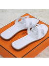 Oran Calfskin Slippers Blanc - HERMES - BALAAN 4