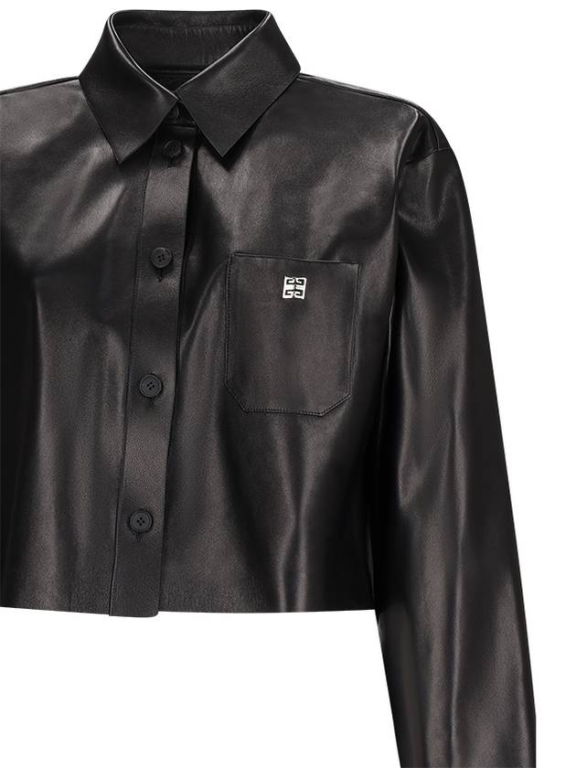 SHORT LEATHER SHIRT WITH 4G DETAIL - GIVENCHY - BALAAN 3