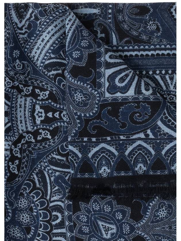 Etro Patterned Scarf, Women's, Navy Blue - ETRO - BALAAN 4