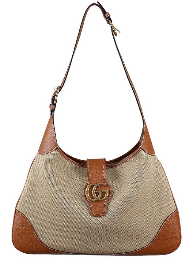 Aphrodite Large Canvas Shoulder Bag Beige Brown - GUCCI - BALAAN 4