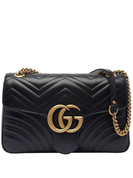 GG Marmont Matelasse Medium Shoulder Bag Black - GUCCI - BALAAN 2