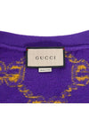 GG Intarsia Wool Cardigan Yellow Purple - GUCCI - BALAAN 9