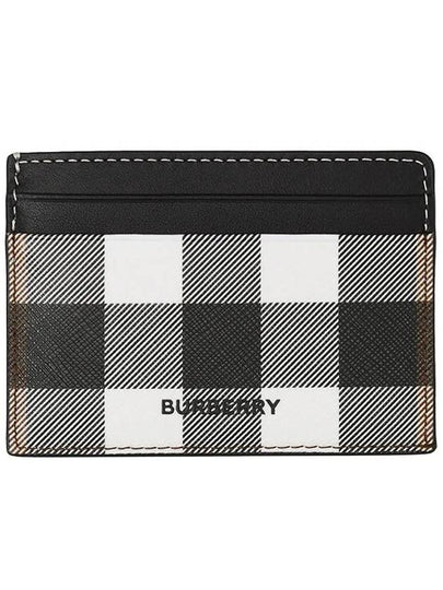 Check Print 2-tier Card Wallet Dark Burch Brown - BURBERRY - BALAAN 2