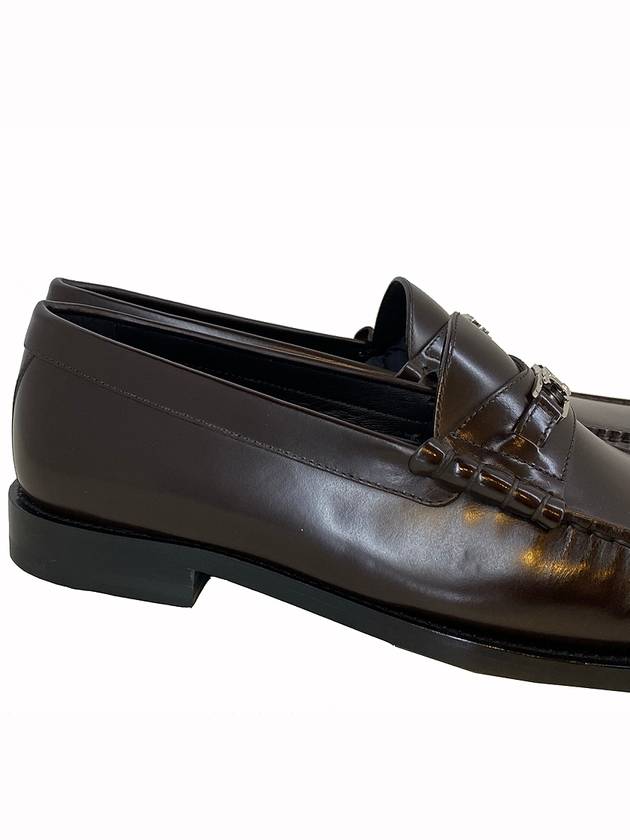 Luco Triomphe Polished Bull Loafers Dark Brown - CELINE - BALAAN 7