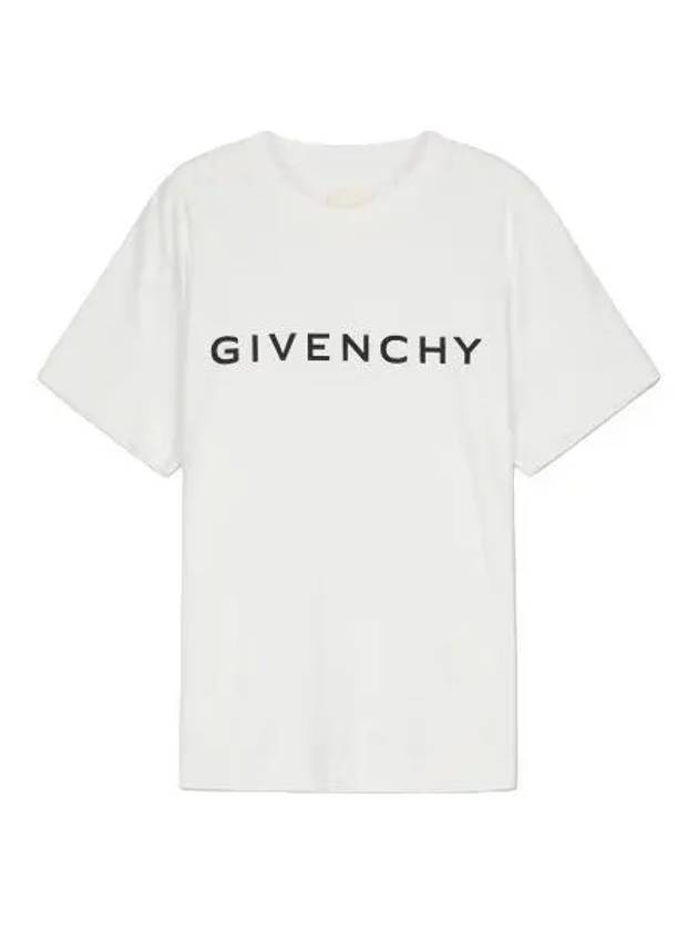 Logo Print Short Sleeve T Shirt White Tee - GIVENCHY - BALAAN 1