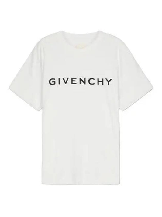 Logo Print Short Sleeve T Shirt White Tee - GIVENCHY - BALAAN 1