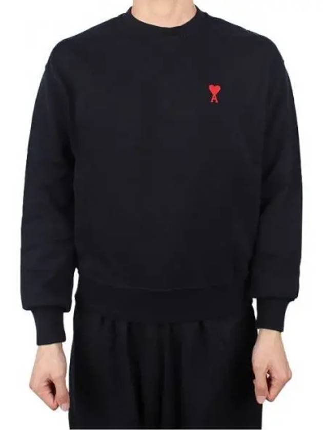 Small Heart Logo Sweatshirt Black - AMI - BALAAN 2