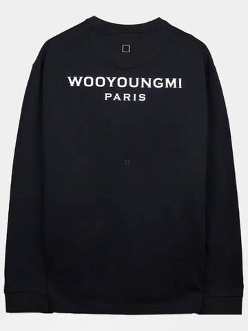 Men's Back Logo Long Sleeve T-Shirt Black W241TS17718B - WOOYOUNGMI - BALAAN 1