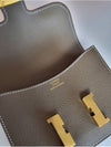 2023 Constance slim compact half wallet belt bag Etoffe gold women's wallet H082214 - HERMES - BALAAN 7