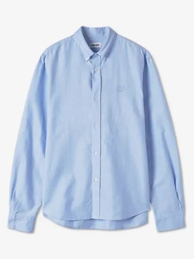 Tiger Crest Long Sleeve Shirt Light Blue - KENZO - BALAAN 2